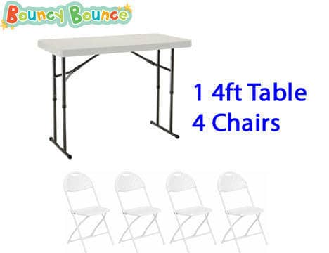Package: 1 4' Adjustable Table & 4 Chairs