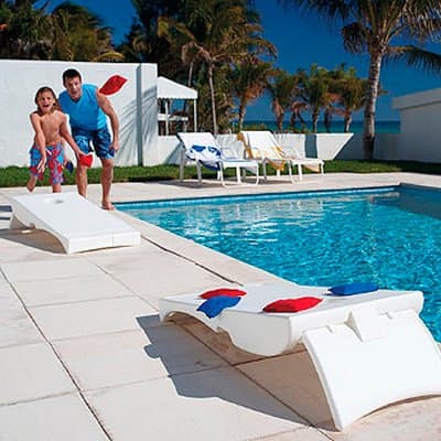 Corn Hole Bean Bag Toss Set of 2 (Include 8 bags) - White