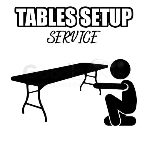 Tables Setup/Brake down Services, Choose your total amount of items – Price is for each