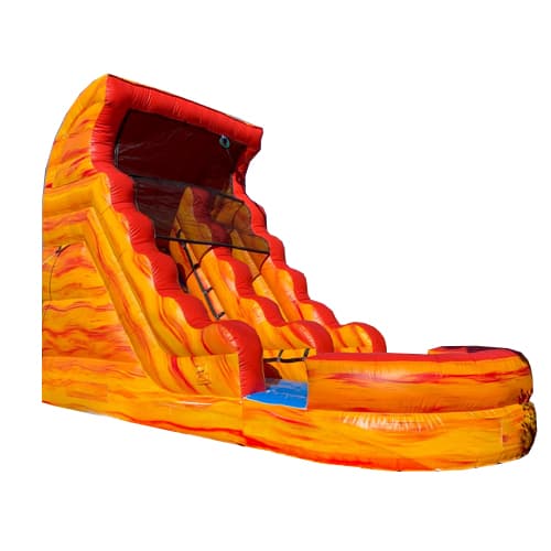 Fire Lava Slide with Pool - Size: 21'L x 10'W x 13.5' H