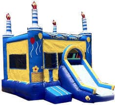 Blue Birthday Cake w/ Slide and Hoops