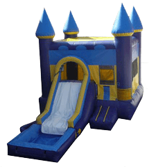 Blue Castle w/Slide and BB Hoop and Water Tub