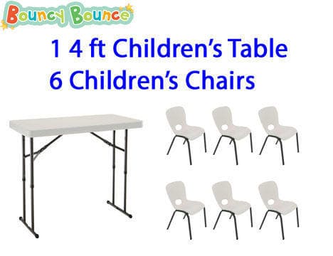 Package: 1 4' Adjustable Table & 6 Childrens Chairs