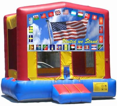 Military-themed inflatable bounce house and jumper rentals