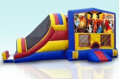 Ninjago Battle-themed inflatable bounce house and jumper rentals