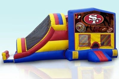 San Francisco 49ers-themed inflatable bounce house and jumper rentals