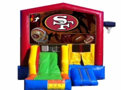 San Francisco 49ers-themed inflatable bounce house and jumper rentals