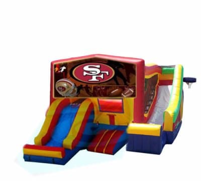 San Francisco 49ers-themed inflatable bounce house and jumper rentals