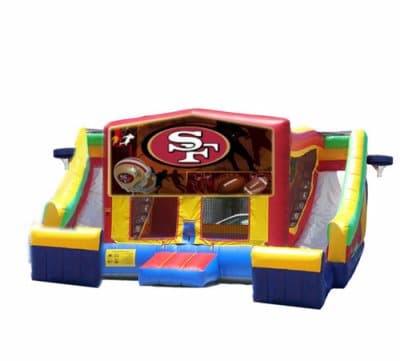 San Francisco 49ers-themed inflatable bounce house and jumper rentals