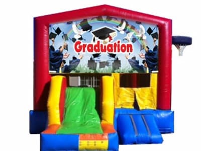 Graduation Day-themed inflatable bounce house and jumper rentals