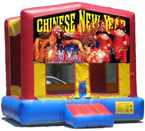 Chinese New Year-themed inflatable bounce house and jumper rentals