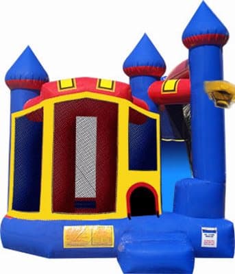 Plain Castle Combo-themed inflatable bounce house and jumper rentals