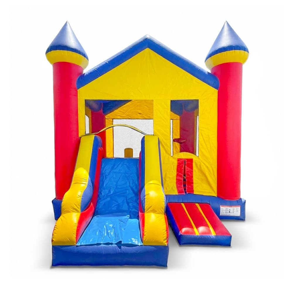 Castle Front Slide RYB with 2 Pops – 17’lx13wx15h