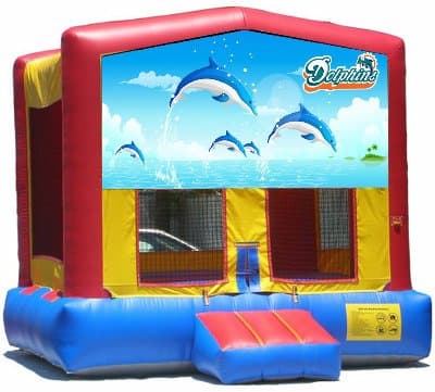 Dolphins-themed inflatable bounce house and jumper rentals