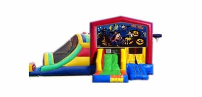Happy Halloween -themed inflatable bounce house and jumper rentals