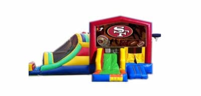San Francisco 49ers-themed inflatable bounce house and jumper rentals