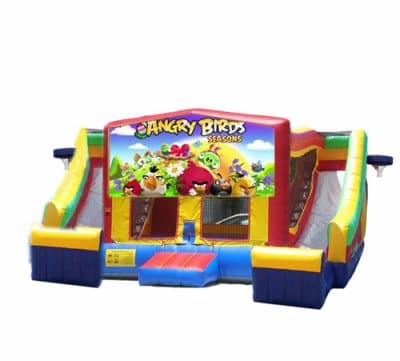 Angry Birds Slides-themed inflatable bounce house and jumper rentals