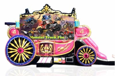 Monster Truck-themed inflatable bounce house and jumper rentals