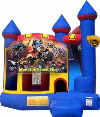 Monster Truck Fun Castle-themed bounce house and jumper rentals